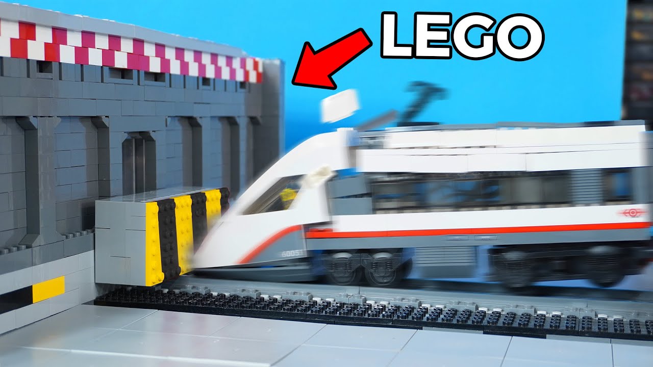 Load video: 5 LEGO Train builds crash tested at very high speed